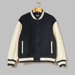 FrizmWORKS Cowhide Leather Varsity Jacket