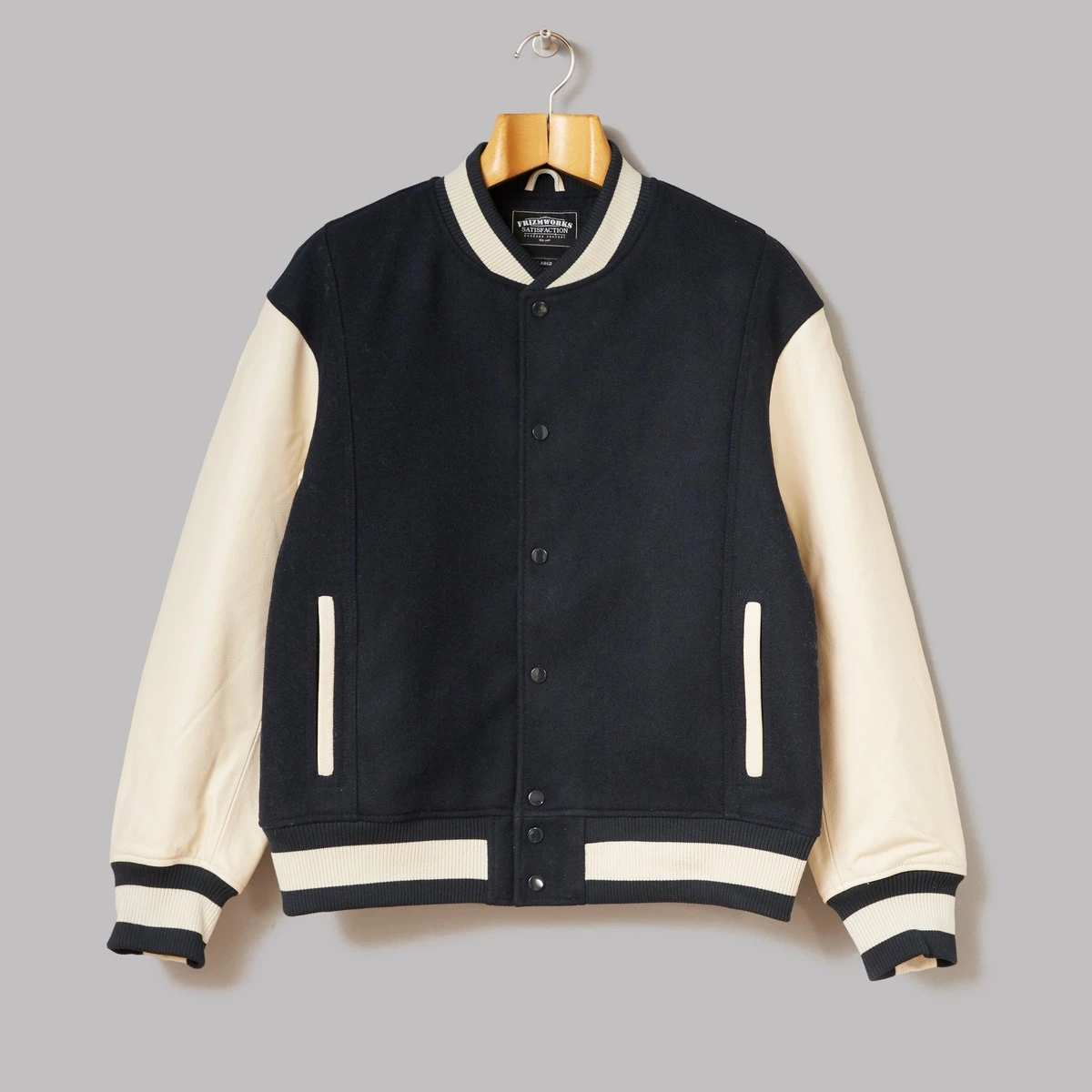 FrizmWORKS Cowhide Leather Varsity Jacket